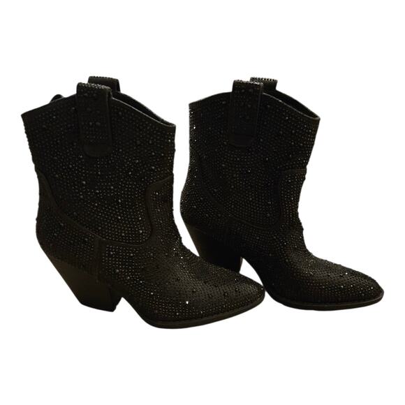 Women's Bling Rhinestone Crystal Cowboy Cowgirl Western Ankle Boot SZ 5.5 - Picture 5 of 8